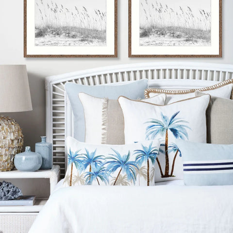 Blue Palm Cushion