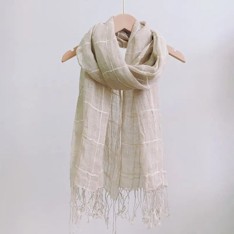 Natural Flax Scarf