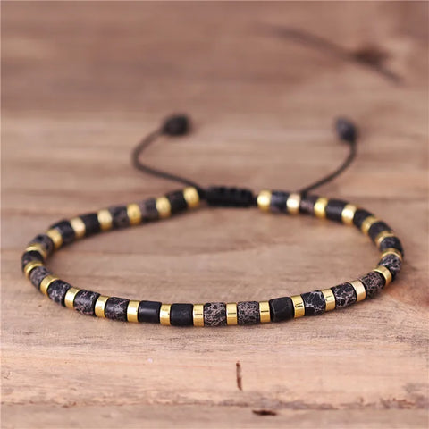 Black Beaded Boho Bracelet