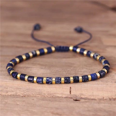 Blue Beaded Boho Bracelet