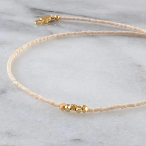 Delicate Ivory Beaded Choker