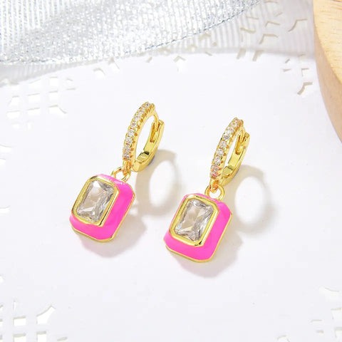 Enamel Drop Earring