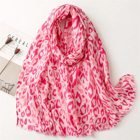 Pink Leopard Scarf