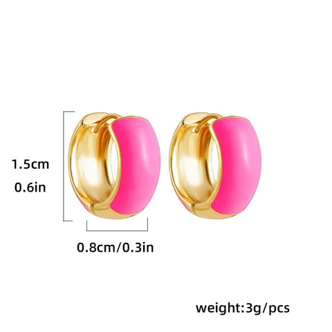 Enamel Hoop Earring