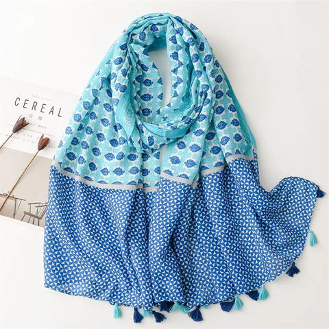 Blue Boho Scarf