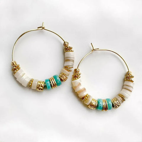 Beaded Hoop Earrings