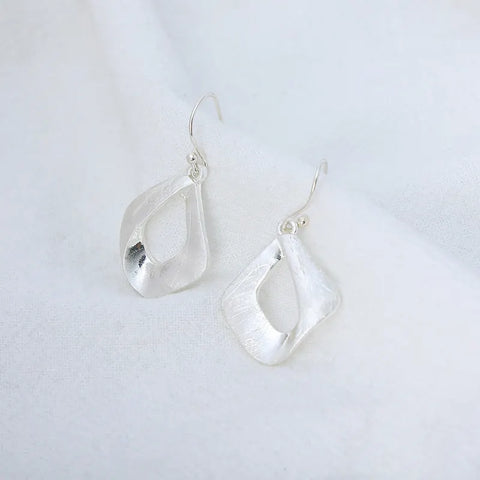 Brushed Silver Earring
