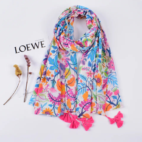 Bright Floral Scarf