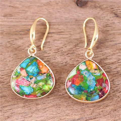 Teardrop Stone Earrings