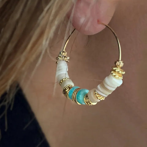 Beaded Hoop Earrings