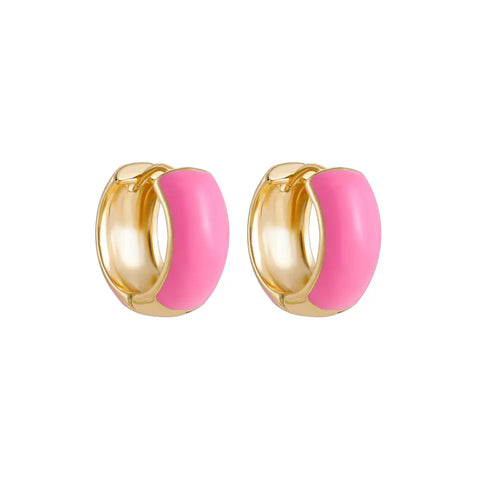 Enamel Hoop Earring