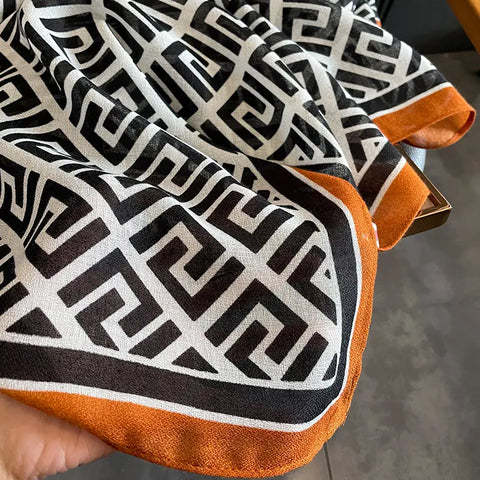 Black Greek Key Scarf
