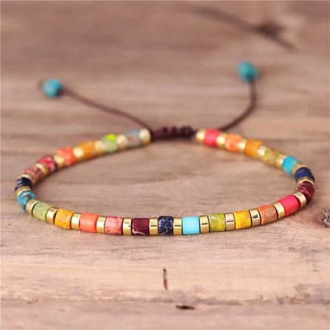 Rainbow Beaded Boho Bracelet