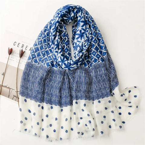 Navy and White Scarf