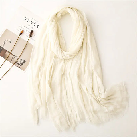 Ivory Soft Cotton Scarf