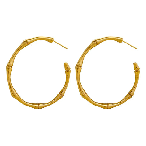 Gold Bamboo Hoops