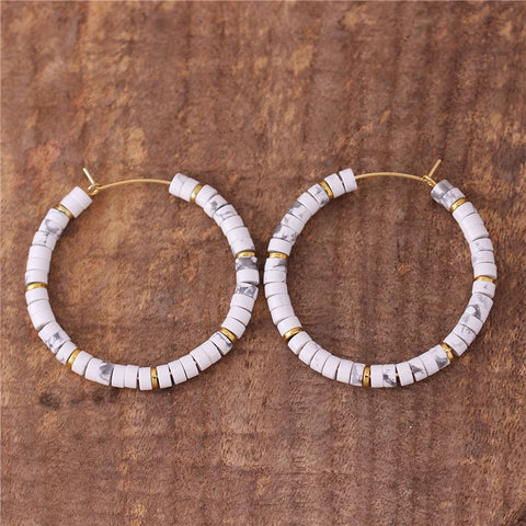 Howlite Hoop Earrings