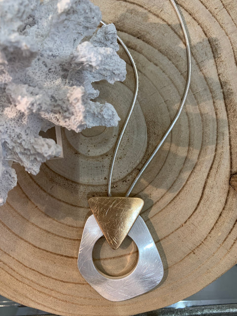 Rose Gold and Silver Pendant Necklace