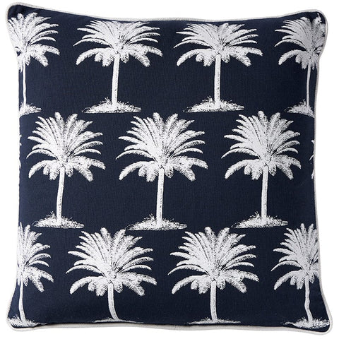 Navy Palm Cushion