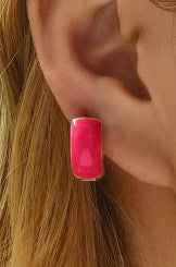 Enamel Hoop Earring