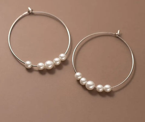Pearl Hoop Earrings