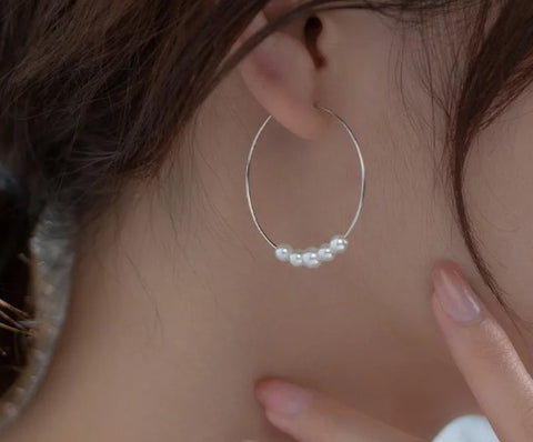 Pearl Hoop Earrings