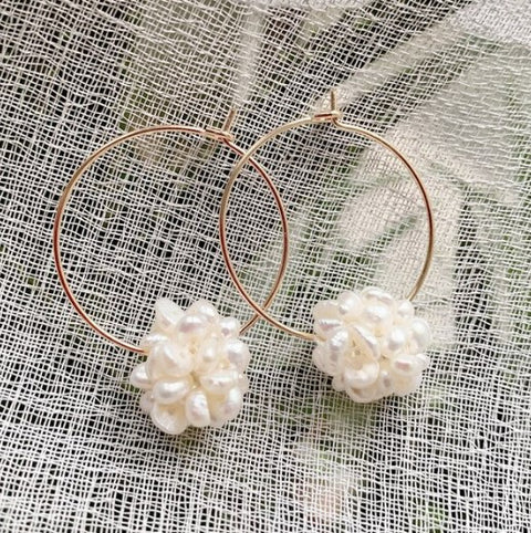 Pearl Ball Hoop