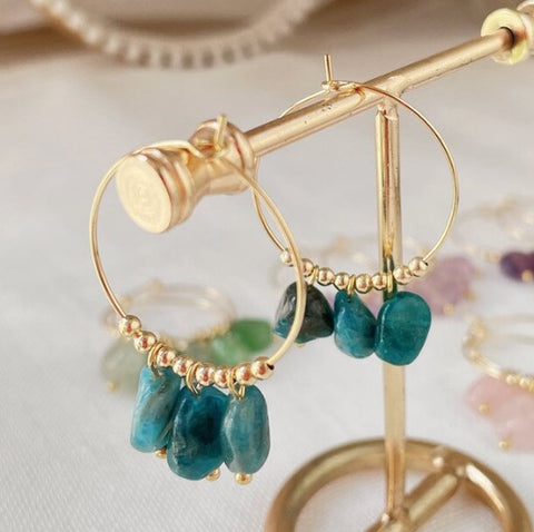 Apatite Hoop Earrings