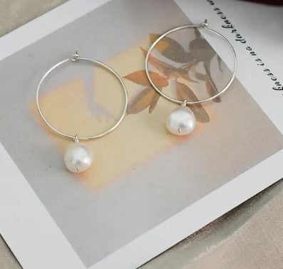Pearl Hoop Earrings