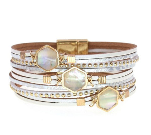 White Magnetic Clasp Bracelet