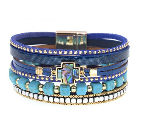 Blue Magnetic Clasp Bracelet