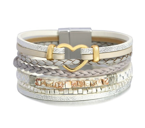 Heart Braided Magnetic Bracelet
