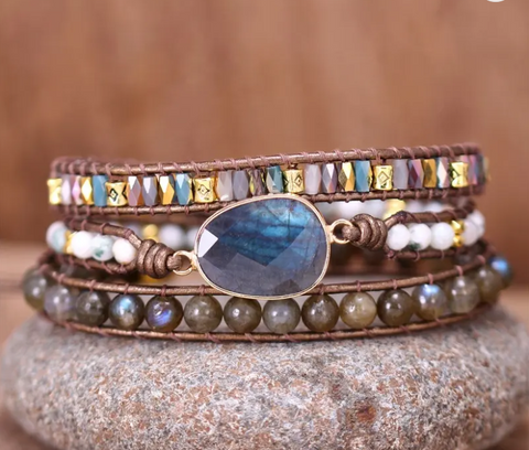Natural Stone Wrap Bracelet