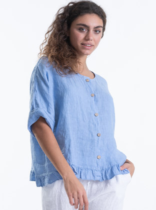 Italian Linen Button Front Shirt