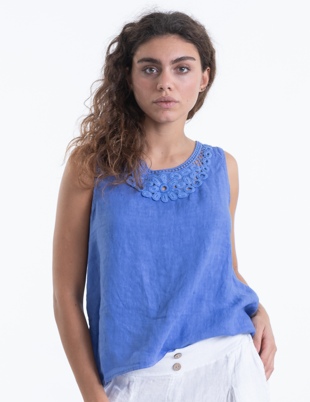 Italian Linen Sleeveless Top