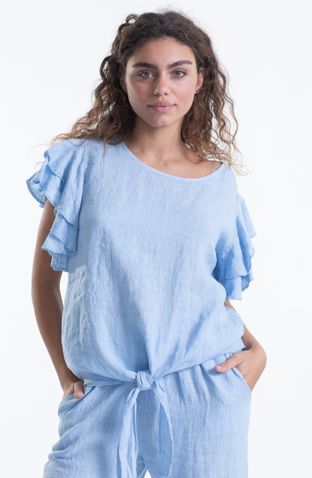 Italian Linen Ruffle Shirt
