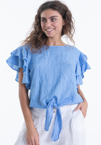 Italian Linen Ruffle Shirt