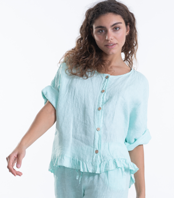 Italian Linen Button Front Shirt