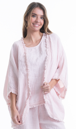 Italian Linen Jacket with Fringe