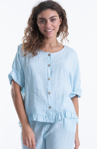 Italian Linen Button Front Shirt