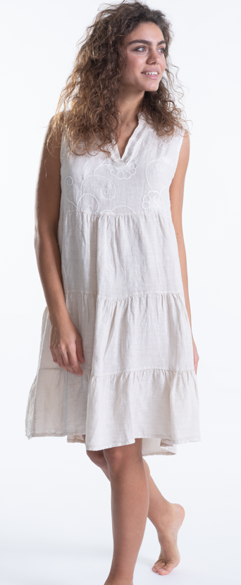 Italian Linen Tiered Dress