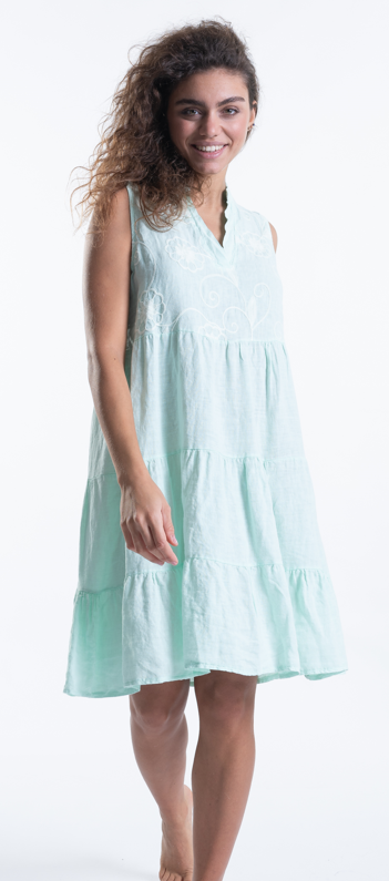 Italian Linen Tiered Dress