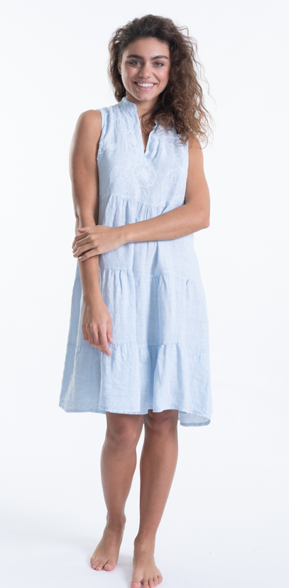 Italian Linen Tiered Dress