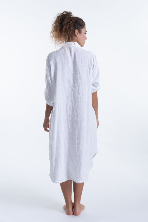 Italian Linen Dress with Sequin Pockets