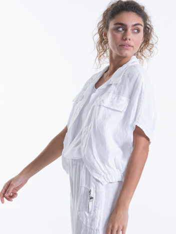 Italian Linen Crop Jacket