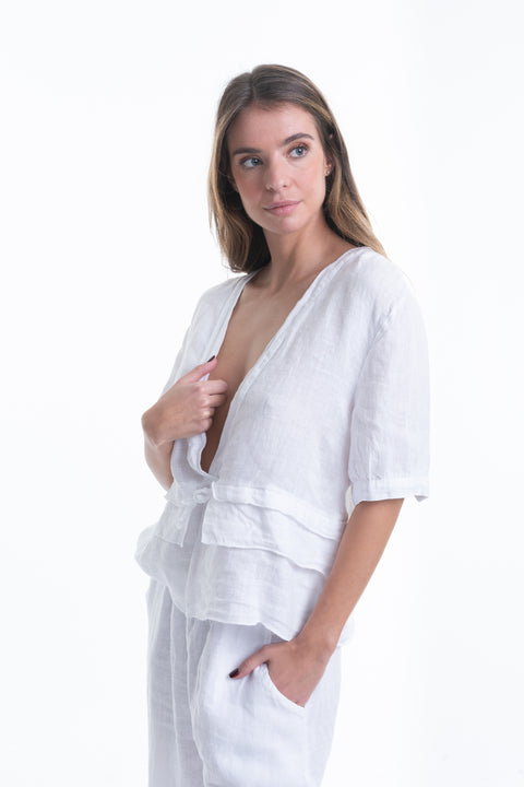 Italian Linen Drawerstring Shirt