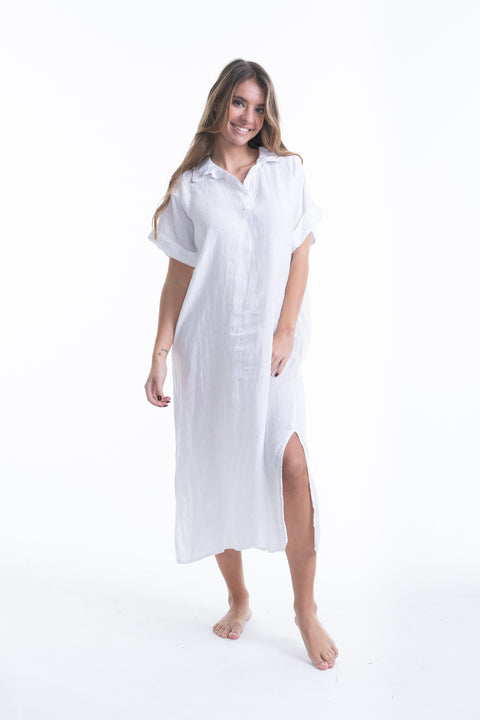Italian Linen Shirt Dress