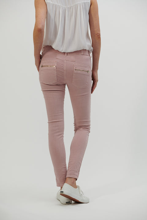 Pink Button Front Jeans