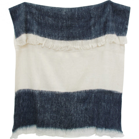 Navy and Ivory Throw