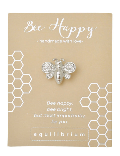 Bee Happy Inspirational Pin